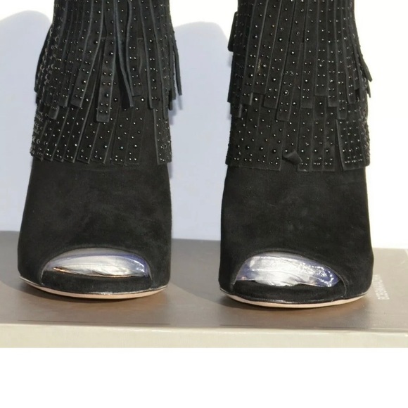 NIB Bcbg Kidsuede Fringe Ankle Bootie 10M Orig$350 - Picture 10 of 12